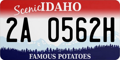 ID license plate 2A0562H