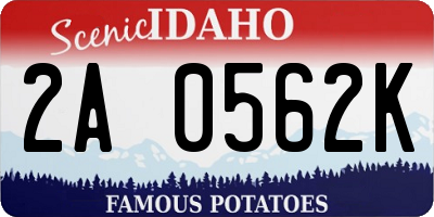 ID license plate 2A0562K