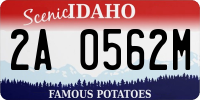 ID license plate 2A0562M