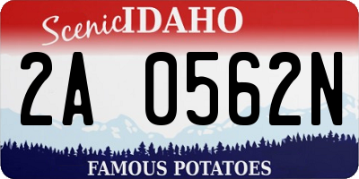 ID license plate 2A0562N