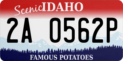 ID license plate 2A0562P