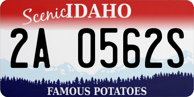 ID license plate 2A0562S