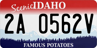 ID license plate 2A0562V