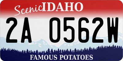 ID license plate 2A0562W