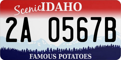 ID license plate 2A0567B