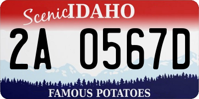 ID license plate 2A0567D