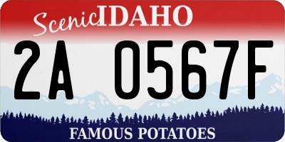 ID license plate 2A0567F
