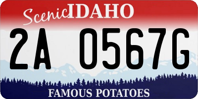 ID license plate 2A0567G