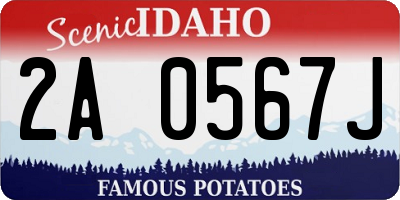 ID license plate 2A0567J