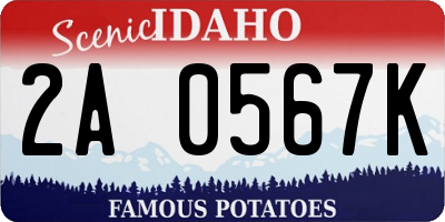 ID license plate 2A0567K