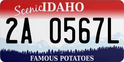 ID license plate 2A0567L