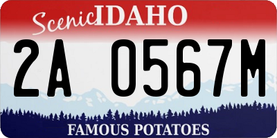 ID license plate 2A0567M