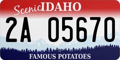 ID license plate 2A0567O