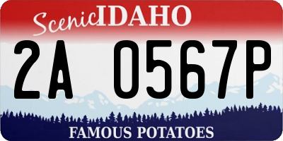 ID license plate 2A0567P