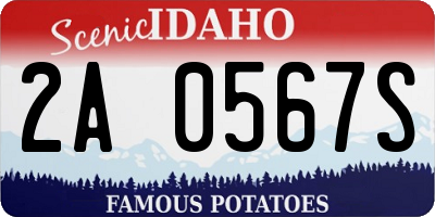 ID license plate 2A0567S