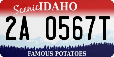 ID license plate 2A0567T