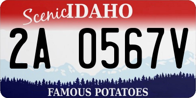 ID license plate 2A0567V
