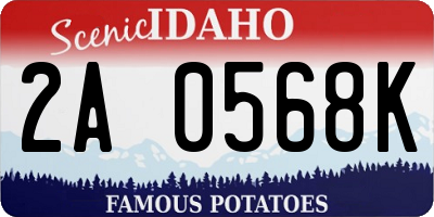 ID license plate 2A0568K
