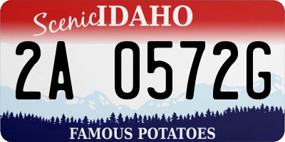 ID license plate 2A0572G