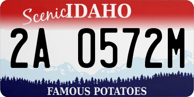 ID license plate 2A0572M
