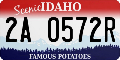 ID license plate 2A0572R