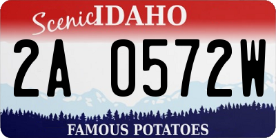 ID license plate 2A0572W