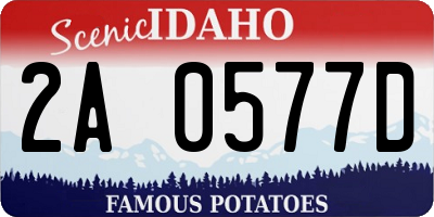 ID license plate 2A0577D