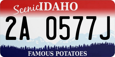 ID license plate 2A0577J