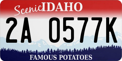 ID license plate 2A0577K