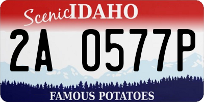 ID license plate 2A0577P