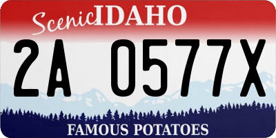ID license plate 2A0577X
