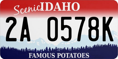 ID license plate 2A0578K