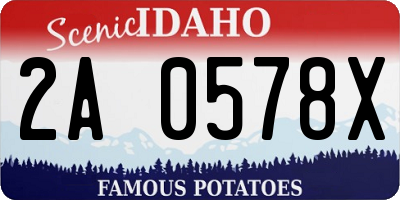 ID license plate 2A0578X