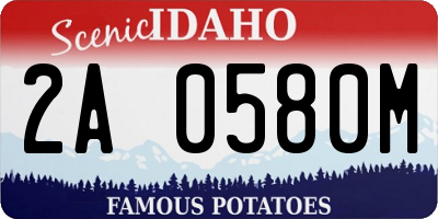 ID license plate 2A0580M