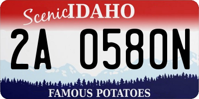 ID license plate 2A0580N
