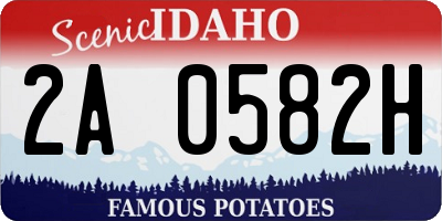 ID license plate 2A0582H