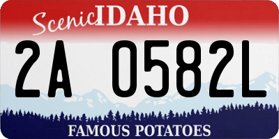 ID license plate 2A0582L