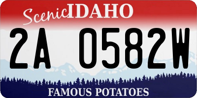 ID license plate 2A0582W