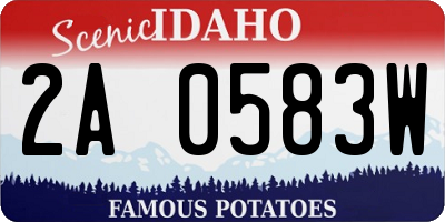 ID license plate 2A0583W
