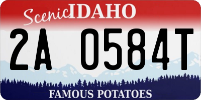 ID license plate 2A0584T
