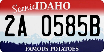 ID license plate 2A0585B