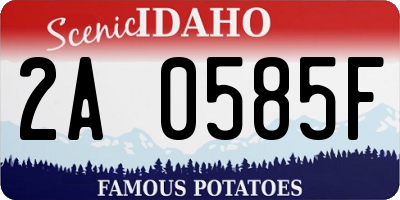 ID license plate 2A0585F
