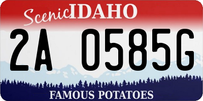 ID license plate 2A0585G