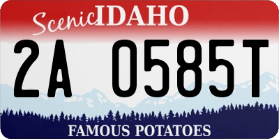 ID license plate 2A0585T