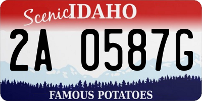 ID license plate 2A0587G
