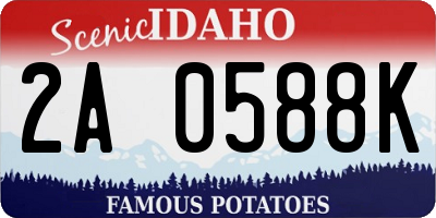 ID license plate 2A0588K