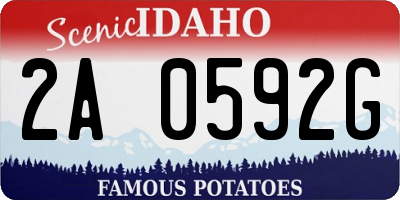 ID license plate 2A0592G