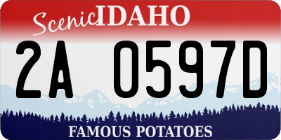 ID license plate 2A0597D
