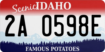 ID license plate 2A0598E