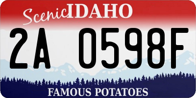 ID license plate 2A0598F